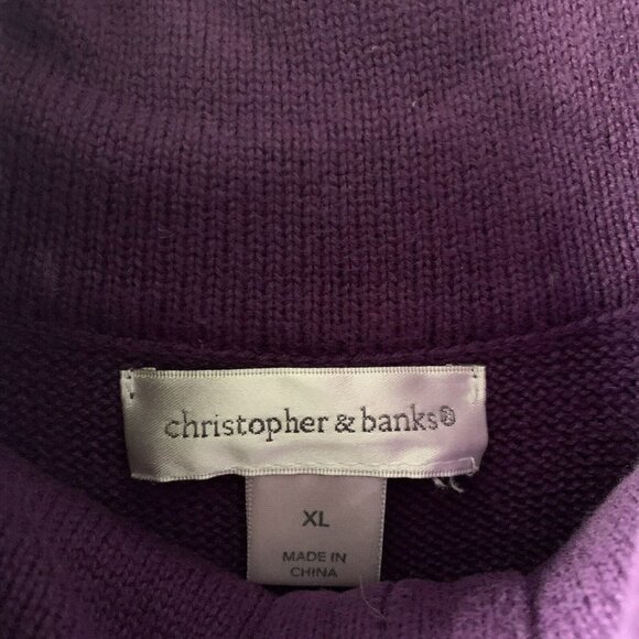 christopher banks xl sweater vest zip front purple 16 18 - Picture 3 of 4